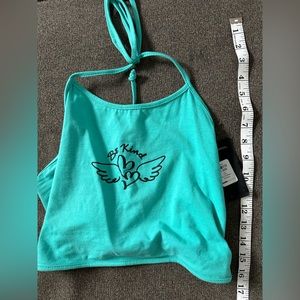 Mint blue crop top